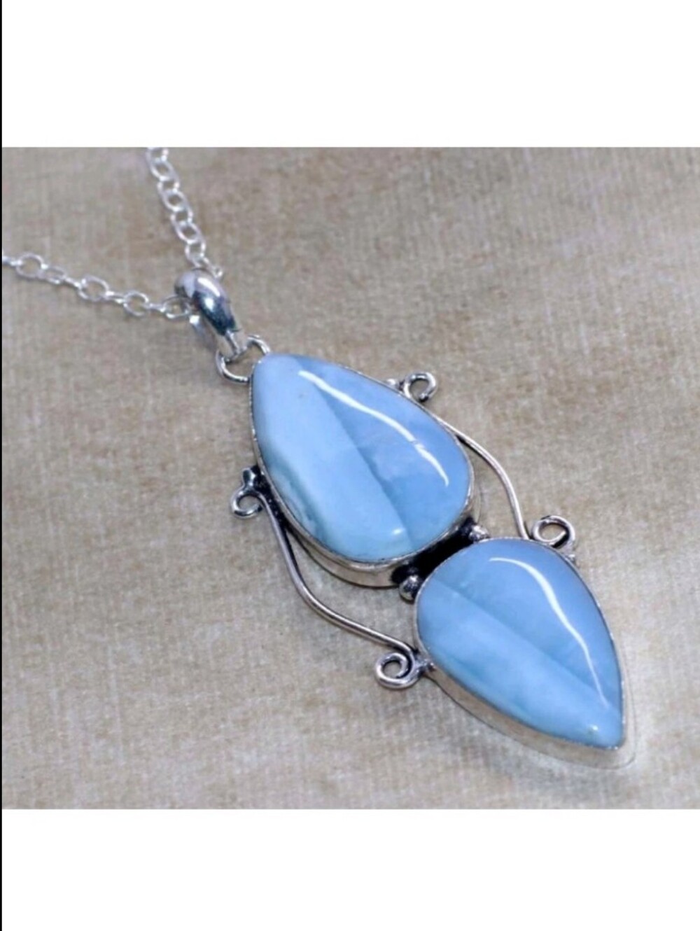 Owhyee Blue Opal Gemstone 925 Sterling Silver Handmade Pendant Necklace